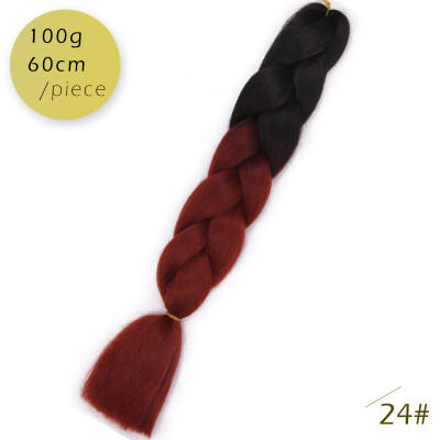 

AISI HAIR Ombre Kanekalon Braiding Hair Extensions 24inch 100g Synthetic Jumbo Braids Hair Fiber Pink Purple Blue Green 1pce