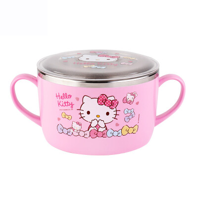 

LOCK&LOCK South Korea imported HELLO KITTY bow with cover stainless steel bowl complementary food bowl childrens tableware r