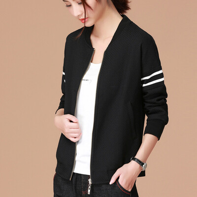 

City plus CITYPLUS 2017 autumn&winter new women&39s clothing wild loose baseball jacket jacket long sleeve short jacket CWWT178456 black XL