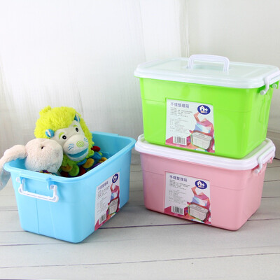 

Home life A 6L plastic portable handy debris storage box storage box blue powder green three only 3138