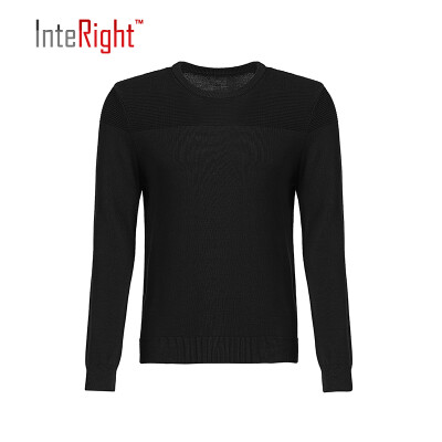 

INTERIGHT cotton net color dark jacquard round neck men sweater black XL code