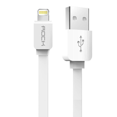 

ROCK Плоской Кабель для передачи данных и зарядки для Mac 6iPhone7Plus / 6 / 6s / 5 / SE / iPad4 / 5 Air 1м белый