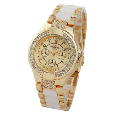 

Female Luxury Crystal Bracelet Wristwatches CONTENA Fashion Elegant Women Quartz Watch Business Ladies Watches
