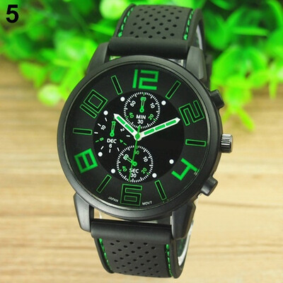 

2017 New Fashion Casual Quartz Analog Silicone Stainless Steel Dial Sports WristWatch Business watch