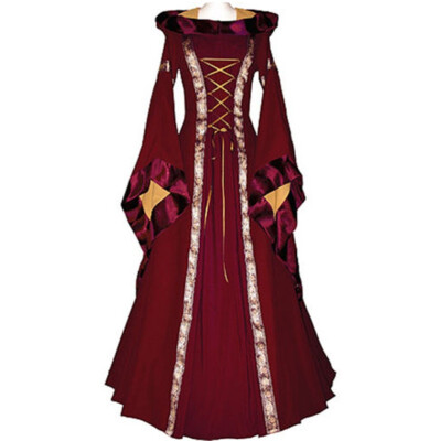 

Vintage Style Renaissance Womens Costume Medieval Maiden Halloween Fancy Cosplay Over Dress