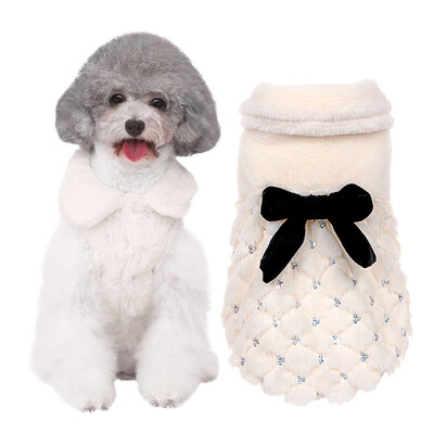

Huayuan favor hoopet Teddy plush coat dog clothes than Xiong Guibin Bomeiji doll autumn&winter wear warm pet skirt