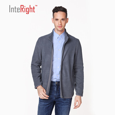 

INTERIGHT Mens Polar Fleece Collar Sweater Casual Jacket