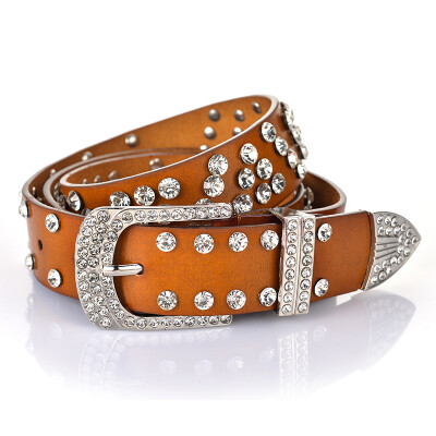 

2017 Fashion new diamond inlaid belt female models retro belt drill belt decoration wide fashion tide jeans belt belt