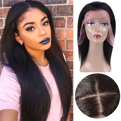 

10 Straight Silk Base Lace Front Wigs Adjustable Pre Plucked 360 Full Lace Human Hair Wigs Glueless Wig for Black Women