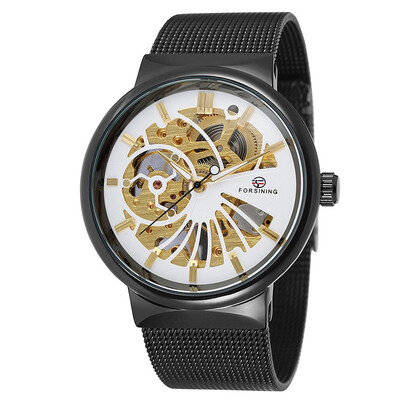 

2017 Forsining Mens Gold Watches Men Automatic Mechanical Watches Luxury Full Steel Clock Skeleton Watch