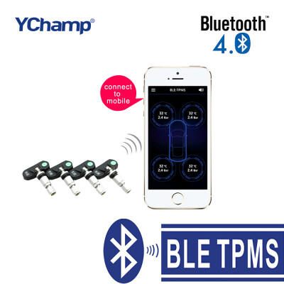 

YChamp Bluetooth 4.0 APP TPMS Система контроля давления в шинах с поддержкой 4 внутренних датчиков Для телефона android iphone