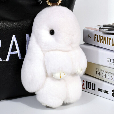 

Digaren sprouting rabbit keychain pendant genuine car keychain chain backpack bag hanging decoration dead doll gift box decorated rabbit hair gift pink
