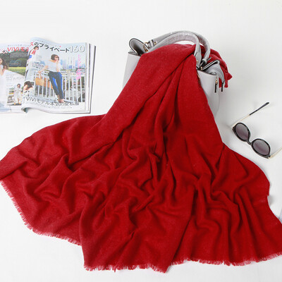 

Lan Shiyu W0711 autumn&winter warm solid color casual increase ladies wool scarf wine red