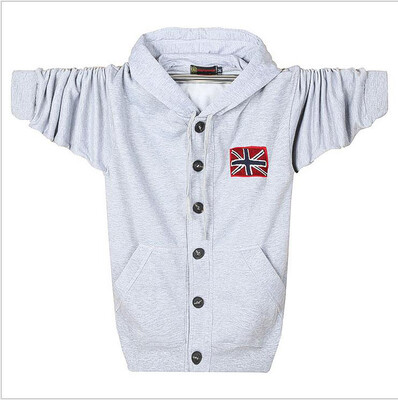 

Spring and autumn's new men's wear long sleeve vest with fat and enlarged cardigan overcoat of winter plus thick hooded