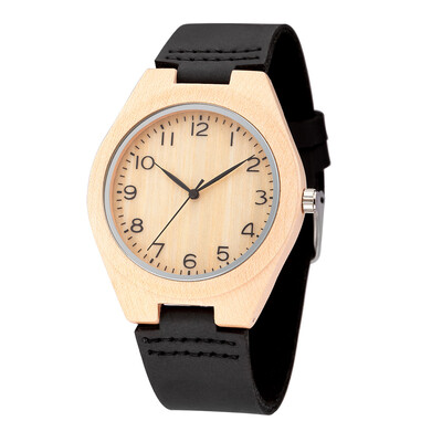 

Fashion Luxury Natural Handmade Wood quartz watch wooden Genuine leather strap Watches Business waterproof men's watches