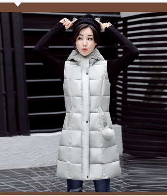 

Cotton vest female jacket 2017 autumn and winter new Korean version of the body in the long paragraph feather cotton mover vest
