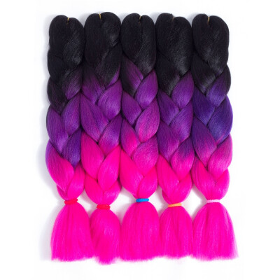 

szc Afro Jumbo Braids Hair Extensions 5-pack 2 Tone & 3 Tone Ombre Crochet Braiding Hair High Temperature Kanekalon Synthetic