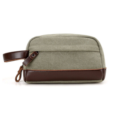 

2017 canvas new men's handbag wallet wrist bag business casual bag retro large capacity retro