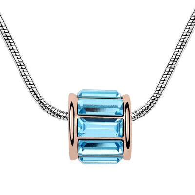 

Austrian Crystal Beads Necklaces For Women Rose Gold Color Pendants High Quality Rhinestone Snake Chain .10779