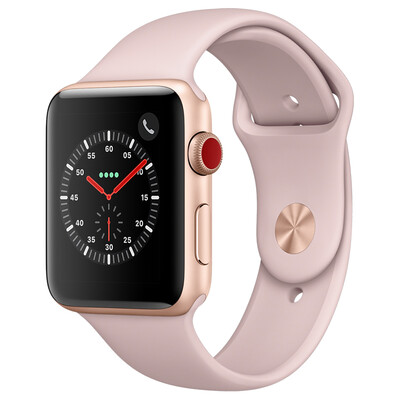 

Apple Watch Series 3 Smart Watch (GPS + сотовая сеть 42 мм золотой алюминиевый корпус розовый песчаный спортивный ремешок MQQU2CH / A)