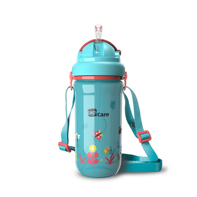 

EASYCare Childrens Baby Learning Drinking Cup Straw Cup Student Drinking Water Leakproof Sprayproof Outdoor Sports Bottle 380ML Blue Newborn