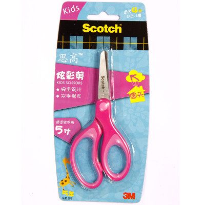 

3M Scotch 1442B children colorful round head scissors safety scissors 5 inches 1 loaded color random
