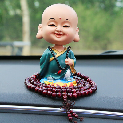 

Biaz car ornaments pendant cartoon creative shaking head small monk ornaments ornaments BHS01 car supplies interior decorations cute doll Maitreya smooth sailing