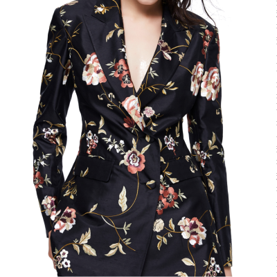 

Chinese embroidered black silk suit jacket