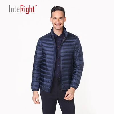 

INTERIGHT 90 white duck down men collar ultra-light portable down jacket navy blue XXL code