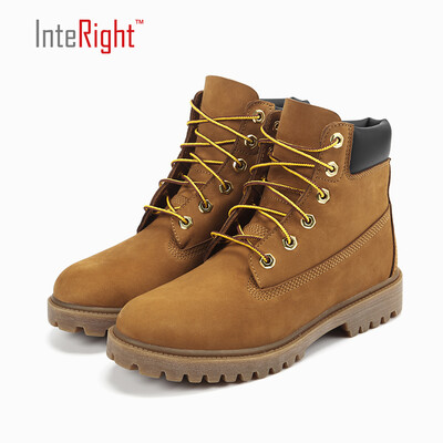 

INTERIGHT Women &39s Waterproof Works Leather Boots Big Yellow Boots Desert Boots