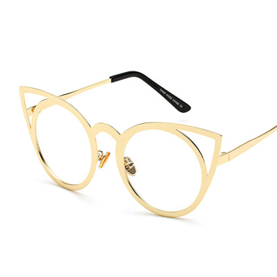 

Peekaboo gold Black sexy cat eye glasses frames for women metal frame new fashion cat eye round glasses optical brand