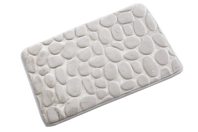 

Mold Resistant Non Slip Memory Foam Bath Rug,Microsoft Absorbent Flannel Bath Mat, Cute Pebble Pattern