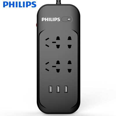 

Philips (Филипс) 3USB +4 битых новая национальный стандарт розетка грозовых перенапряжений 1,8 м / защита от перегрузки подключите полосу двери Панели / сопротивление монтажной плата SPS5412K / 93