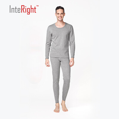 

INTERIGHT men plus velvet thick warm brushed warm underwear light gray gray