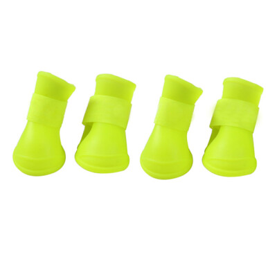 

4PCS/set Lovely Dog Shoes Puppy Candy Colors Rubber Boots Waterproof Pet Rain Shoes Size /M/L