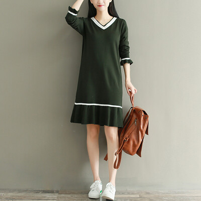 

City plus CITYPLUS 2017 autumn and winter new women's clothing art lovers loose thick sweater in the long paragraph knit dress CWQZ179371 black uniform