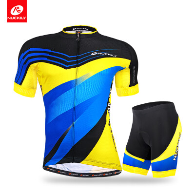 

NUCKILY Mens summer biking jersey set professional cool max jersey with cycling short suit for cyclist