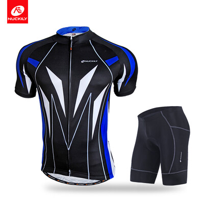 

NUCKILY Mens summer outdoor sport jersey set cool design cycling top&short for cyclist
