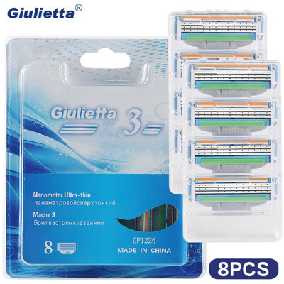 

Giulietta Men Official Selling Mache3 Shaving Razor Blades High Quality Face Shaving Care 8Pcs GF1226