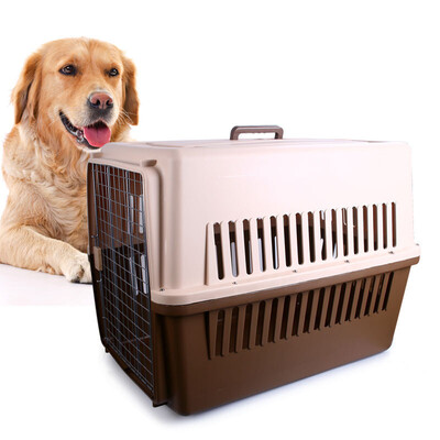 

Hanhan Park pet air box dog dog cat out of the box shipping box suitcase transport cat cage portable brown 48 30 30cm for 8 pounds below the pet