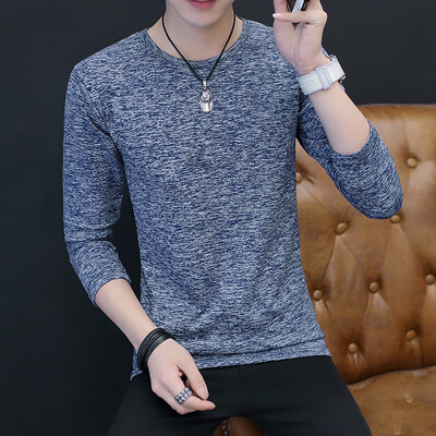 

Men's casual long-sleeved shirt shirt fashion sets of sweater Slim round neck long sleeves as a gift for men