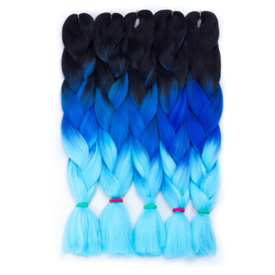 

szc Afro Jumbo Braids Наращивание волос 5-pack 2 Tone & 3 Tone Ombre Вязание крючком для волос с высокой температурой Kanekalon Synthetic