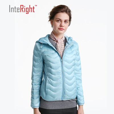 

INTERIGHT 90 white duck down the women hat models ultra-light portable down jacket sky blue XL code