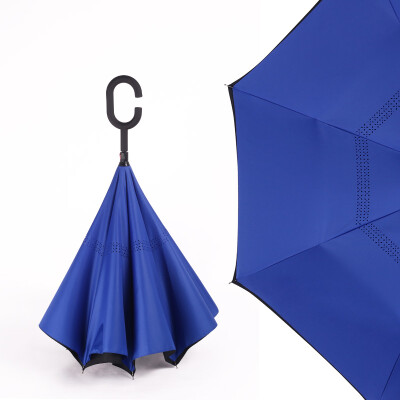 

opposite direction umbrella double-deck long umbrella men and women sun umbrella originality windbreak car Hands-free stand agains