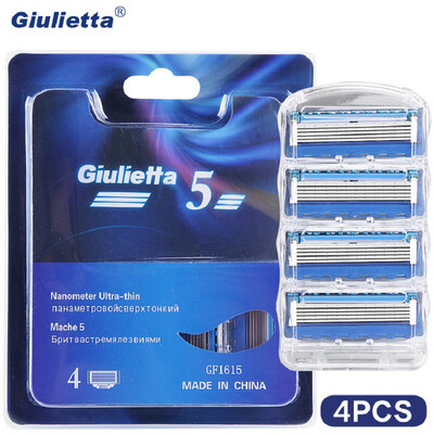 

Giulietta 4pcs High Quality Face Care Shaving Razor Blade Stainless Steel For Men F5 Blades GF1615
