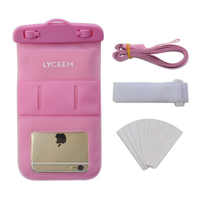 

Blue orange LYCEEM mobile phone waterproof bag diving suit for iphone6S underwater can take pictures with lanyard arm to send waterproof test paper 4.7 inch water blue