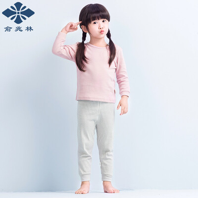 

Yu Zhaolin Chunxian paragraph cotton wool children&39s underwear in the big boy home service boys&girls autumn clothes autumn pants suit YH17T1020 lattice little girl pink purple 120