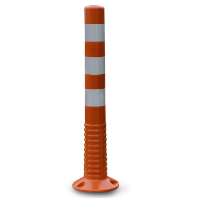 

Tengchi CT reflective warning column red&white Daokou column traffic plastic warning column isolation pile road pile column anti-collision column 75CM PU silver white film warning column