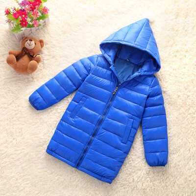 

Girls Winter Light White Down Coat Kids Jacket Hooded Long Sections Children Clothes Receive Warm Parka Outerwear Snowsuit TZ148