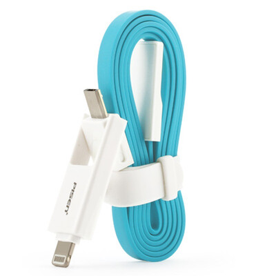 

Микро-USB / Lightning интерфейс двойной в одном мобильный телефон зарядка линии 0,8 м озеро вода синий для Apple Andrews Huawei Samsung
